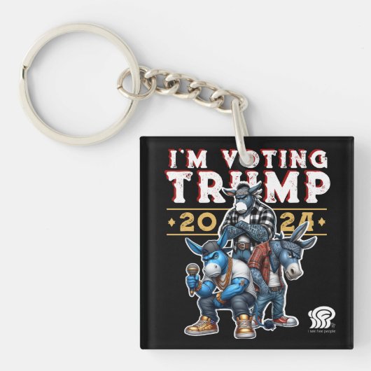 IK STEM VOOR TRUMP 2024 SLEUTELHANGER (Voorkant)