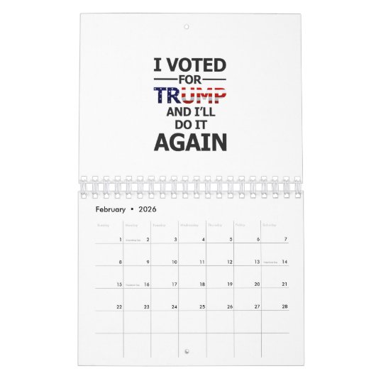 Ik stem voor Trump Kalender (Feb 2026)