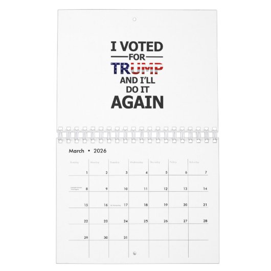 Ik stem voor Trump Kalender (Mar 2026)