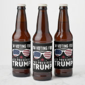 Ik stem voor Vice-President Trump 2024 Bier Etiket (Flessen)