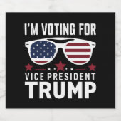 Ik stem voor Vice-President Trump 2024 Bier Etiket (Enkel label)