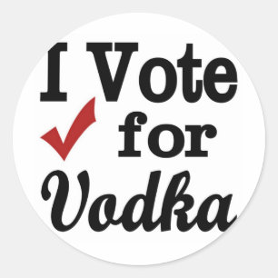 Ik stem voor Wodka Ronde Sticker