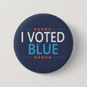 Ik Stemde Blauw Democraat Ronde Button 5,7 Cm (Voorkant)