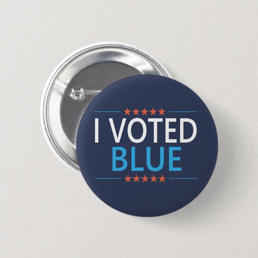 Ik Stemde Blauw Democraat Ronde Button 5,7 Cm (Voorkant /achterkant)