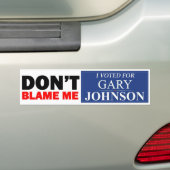 Ik stemde op GARY JOHNSON Bumpersticker (Op auto)