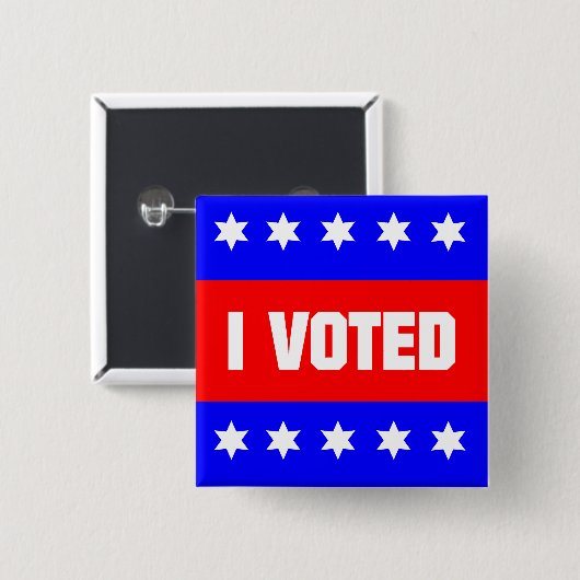 Ik stemde vierkante button 5,1 cm (Voorkant /achterkant)