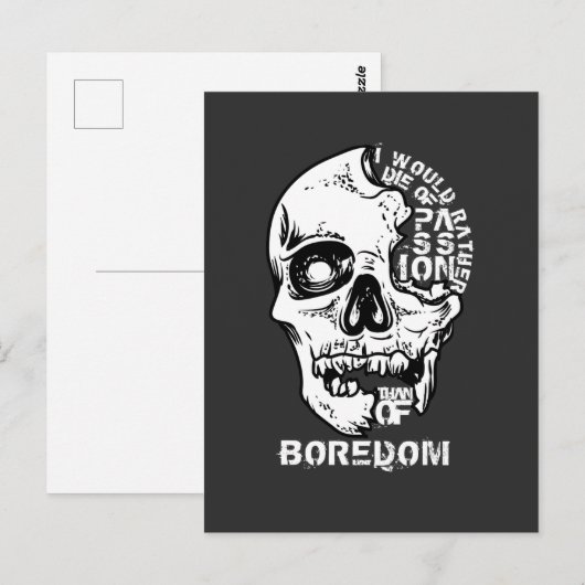 Ik sterf liever van passie dan van verveling briefkaart (Voorkant / Achterkant)