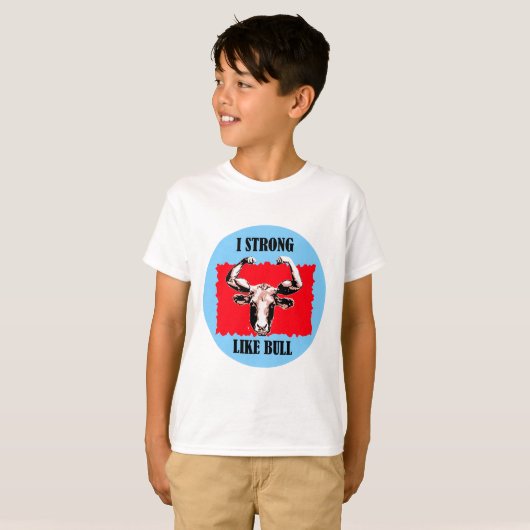 ik sterk als stier t-shirt (Voorkant volledig)