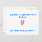 Ik steun aangeboren hartfalen, onderzoek en... briefkaart (Voorkant / Achterkant)