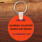 Ik steun Alamosa VolunteerSearch and Rescue! Sleutelhanger (Voorkant)