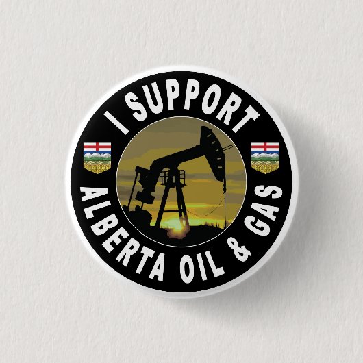 Ik steun Alberta Oil & Gas Ronde Button 3,2 Cm (Voorkant)