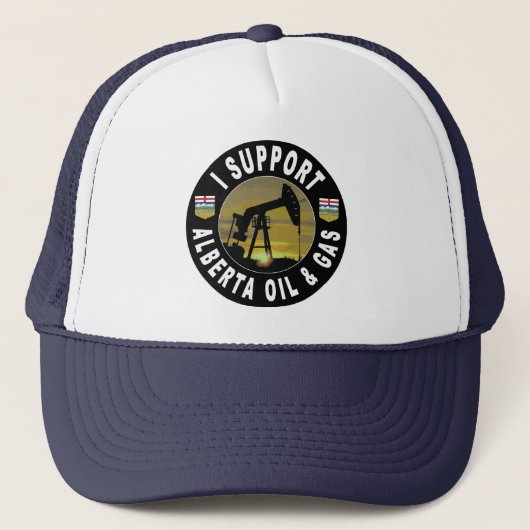 Ik Steun Alberta Olie & Gas Trucker Pet (Voorkant)