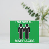 IK STEUN ALLE MARRIAGES GELIJK - BRIEFKAART (Staand voorkant)
