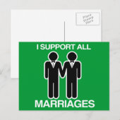 IK STEUN ALLE MARRIAGES GELIJK - BRIEFKAART (Voorkant / Achterkant)