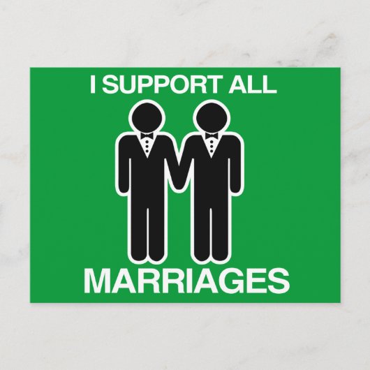 IK STEUN ALLE MARRIAGES GELIJK - BRIEFKAART (Voorkant)