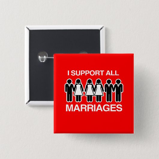 IK STEUN ALLE MARRIAGES GELIJK -.png Vierkante Button 5,1 Cm (Voorkant /achterkant)
