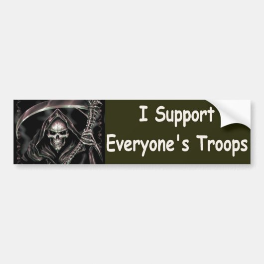 Ik steun alle troepen bumpersticker (Voorkant)