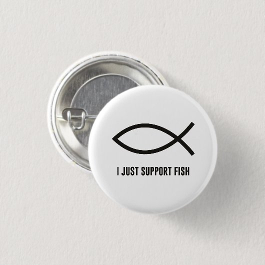 Ik steun alleen het symbool Fish Ichthys Ronde Button 3,2 Cm (Voorkant /achterkant)
