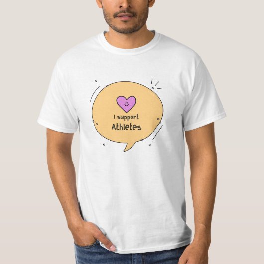 Ik steun atleten t-shirt (Voorkant)