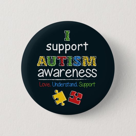 Ik steun Autism Awareness Support begrijpt Ronde Button 5,7 Cm (Voorkant)