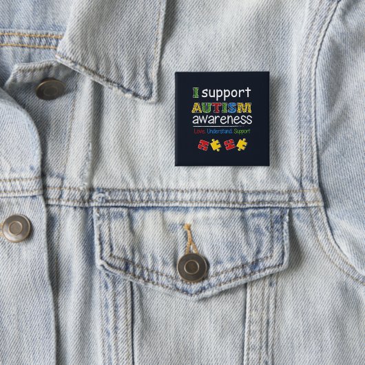 Ik steun Autisme Awareness Puzzles Button (In situ)