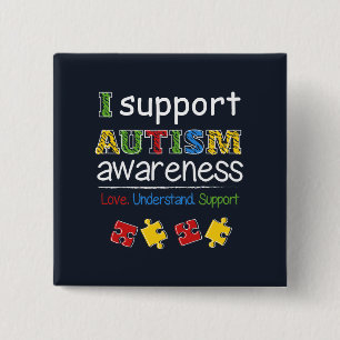 Ik steun Autisme Awareness Puzzles Button