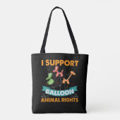 Ik steun ballon dierenrechten grappig verjaardagsg tote bag (Achterkant)