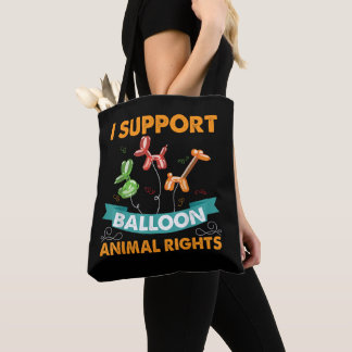 Ik steun ballon dierenrechten grappig verjaardagsg tote bag