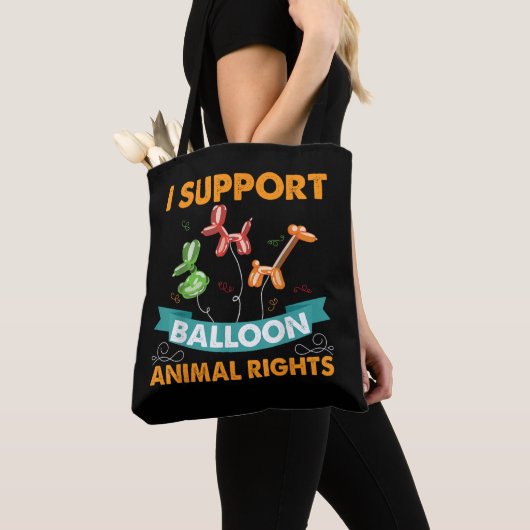 Ik steun ballon dierenrechten grappig verjaardagsg tote bag (Dichtbij)