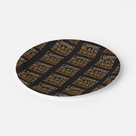 Ik steun bedrijven in zwart bezit papieren bordje (Gekanteld)