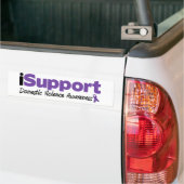 Ik steun bewustwording van huiselijk geweld bumpersticker (Op Truck)