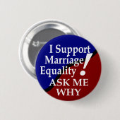 Ik steun Button voor gendergelijkheid in het huwel (Voorkant /achterkant)
