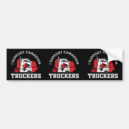 Ik steun Canadese truckers Bumpersticker (Voorkant)