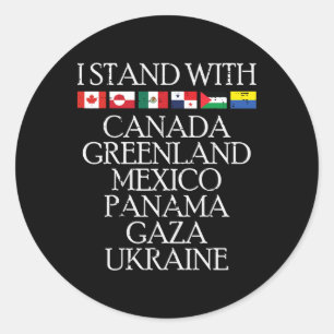 Ik Steun Canda Groenland Mexico Oekraine Mannen Vr Ronde Sticker