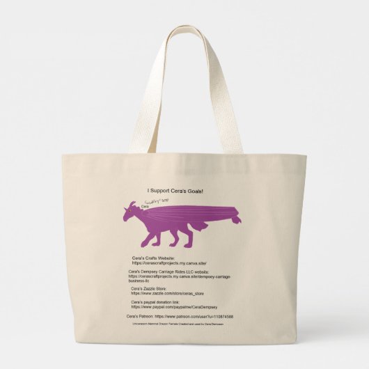 Ik steun Cera's Goal Canvas tas (Achterkant)