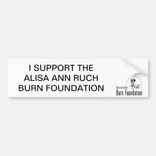 IK STEUN DE ALISA EN RUCH BURN FOUNDATION BUMPERSTICKER (Voorkant)