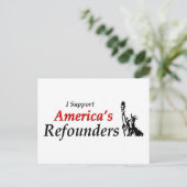 Ik steun de Amerikaanse Refounders Briefkaart (Staand voorkant)