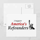 Ik steun de Amerikaanse Refounders Briefkaart (Voorkant / Achterkant)