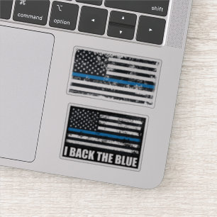 Ik steun de blauwe Dune blauwe lijn USA vlag grung Sticker