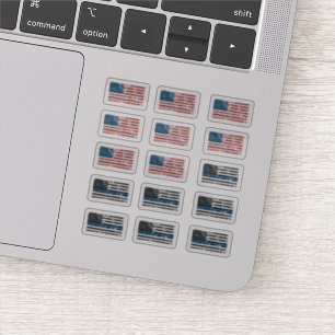 Ik steun de blauwe Dune dunne blauwe lijn USA vlag Sticker