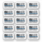 Ik steun de blauwe Thin Blue line USA vlag 10x. Sticker (Voorkant)