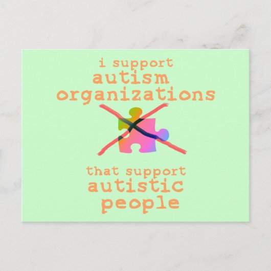 Ik steun de Briefkaarten van Autisme Organisaties (Voorkant)