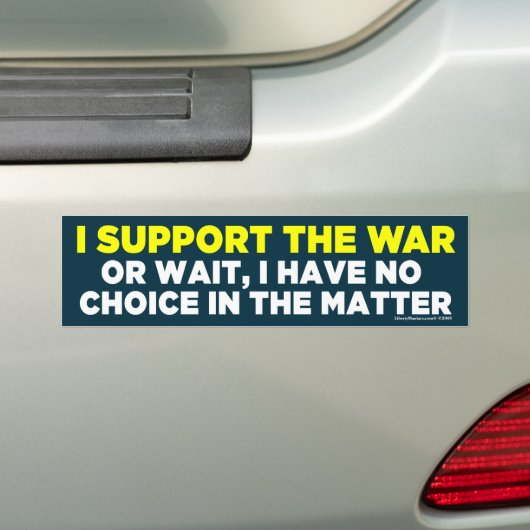 Ik steun de Bumpersticker van de oorlog (Op auto)