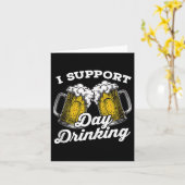 Ik steun de dag Drink Funny Beer Drinker Tanktop Kaart (Gele Bloem)