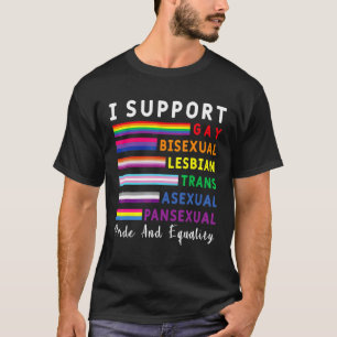 Ik steun de Gay Pride Lgbetq Rainbow L T-shirt