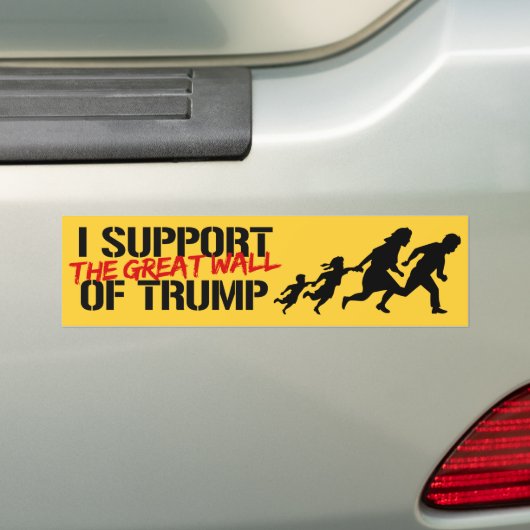 Ik steun de Grote Muur van Trump -.png Bumpersticker (Op auto)