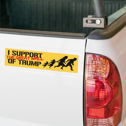 Ik steun de Grote Muur van Trump -.png Bumpersticker (Op Truck)
