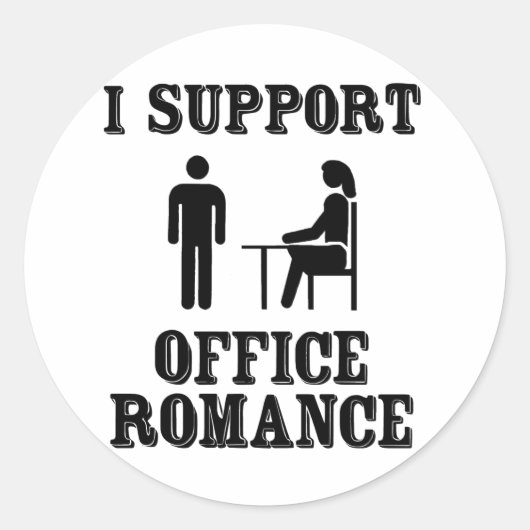 Ik steun de Kantoor Romance Ronde Sticker (Voorkant)