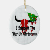 Ik steun de kerstoorlog keramisch ornament (Rechts)