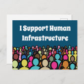 Ik steun de menselijke infrastructuur briefkaart (Voorkant / Achterkant)